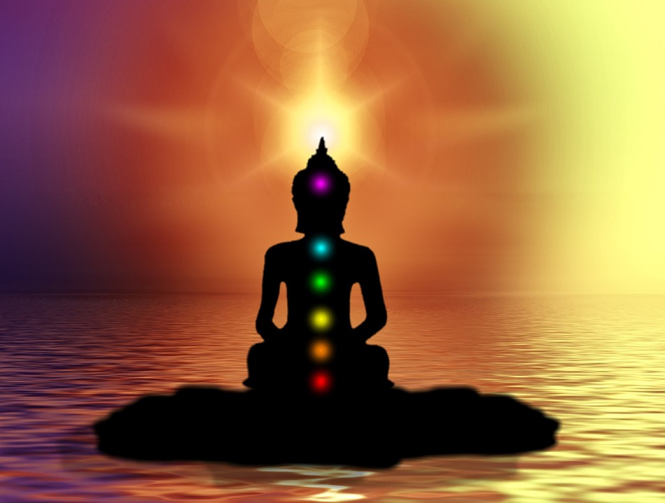 Chakra und Energie dargestellt in einer buddhistischen Figur